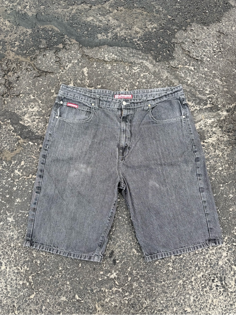 Y2K Lowrider Cholo Men's Gray Denim Shorts